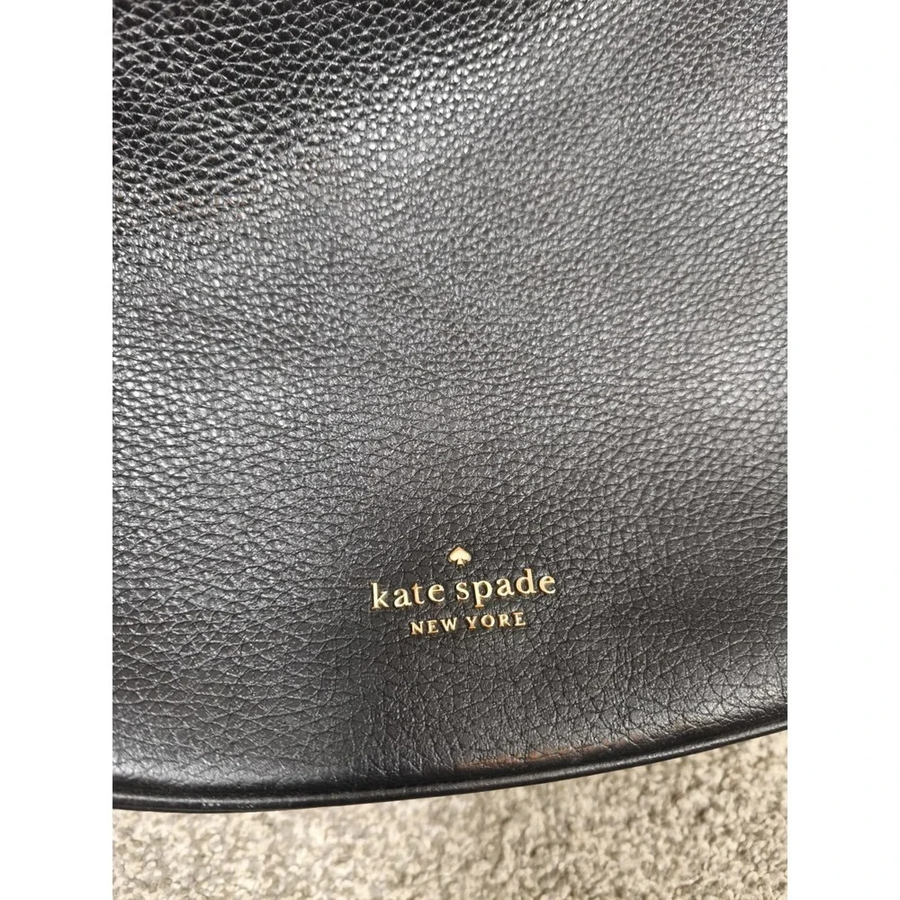 Kate Spade New York‎ Black Pebbled Leather Hobo Shoulder Bag Purse